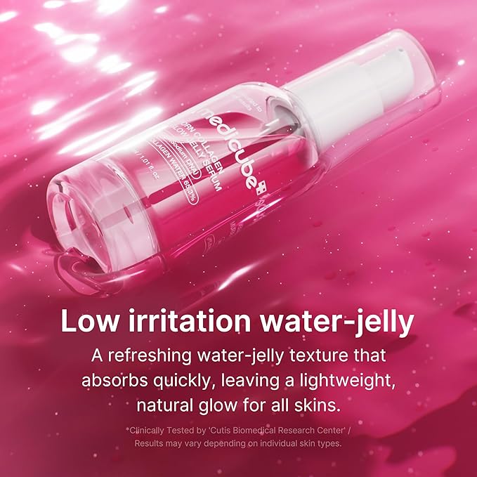 medicube PDRN Pink Collagen Glow Jelly Serum | Lightweight Water-Jelly For Plump & Supple Skin | Radiance & Elasticity Care with PDRN, Collagen, Niacinamide | Korean Skin Care 1.01 fl.oz