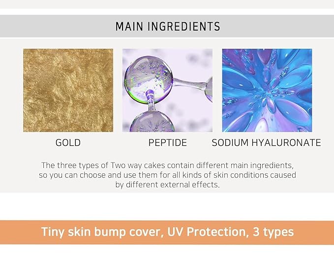 ENOUGH Premium 8 Peptide Two Way Cake SPF50, Korean Makeup Setting Powder Foundation, Face Powder with Collagen, Tattoo Cover Up - Refill Including (#21 Transparent Beige, 0.39 oz)