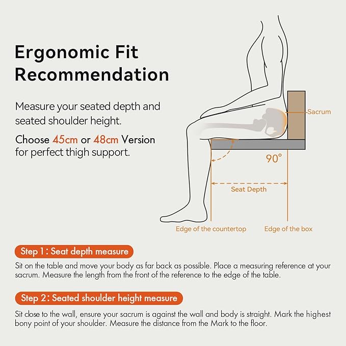 LiberNovo Dynamic Ergonomic Desk Chair + StepSync Footrest + Extra Battery Bundle - Comfy Home Office Chair with Adaptive Lumbar Support, 160° Recline & Built-in Spine Stretch, Black+48cm