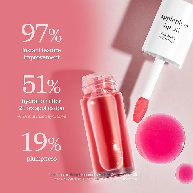 NOONI Korean Lip Oil - Appleplum | Long-Lasting, Moisturizing, Plumping, Revitalizing for Dry Lips, Waterproof, No Peel Off, Korean Tint, Hydrating Lip Stain, Nourishing Crystal Clear, 0.12 FL Oz