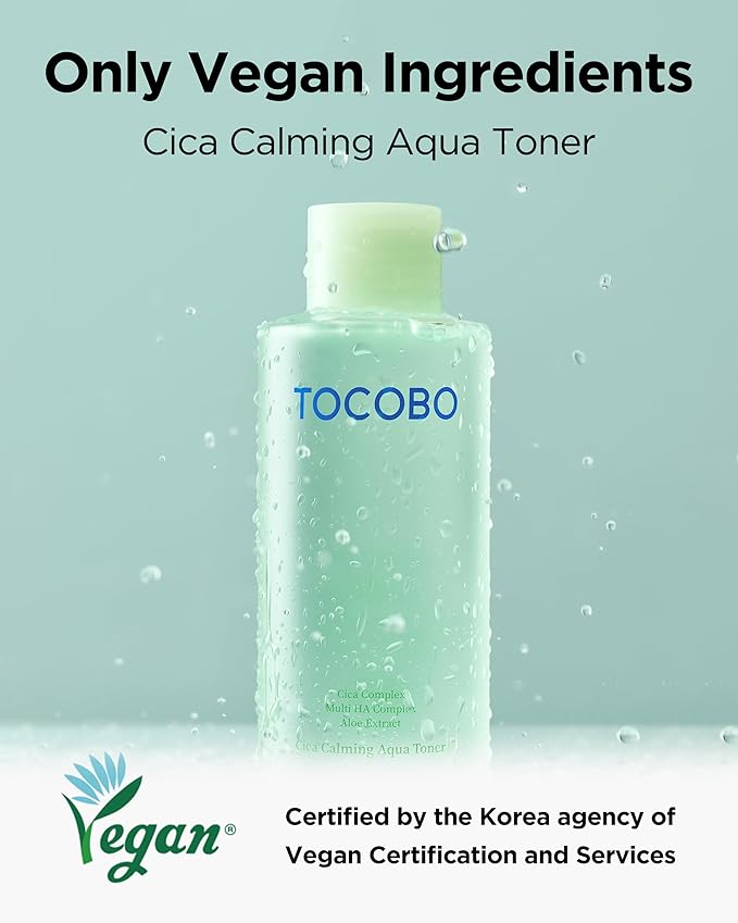 TOCOBO CICA Calming Aqua Toner – Korean Soothing Face Toner with CICA, Hyaluronic Acid & Aloe – Daily Hydration for Sensitive Skin, 24-Hour Moisture, Hypoallergenic pH Balancing Formula, 6.76 fl.oz.