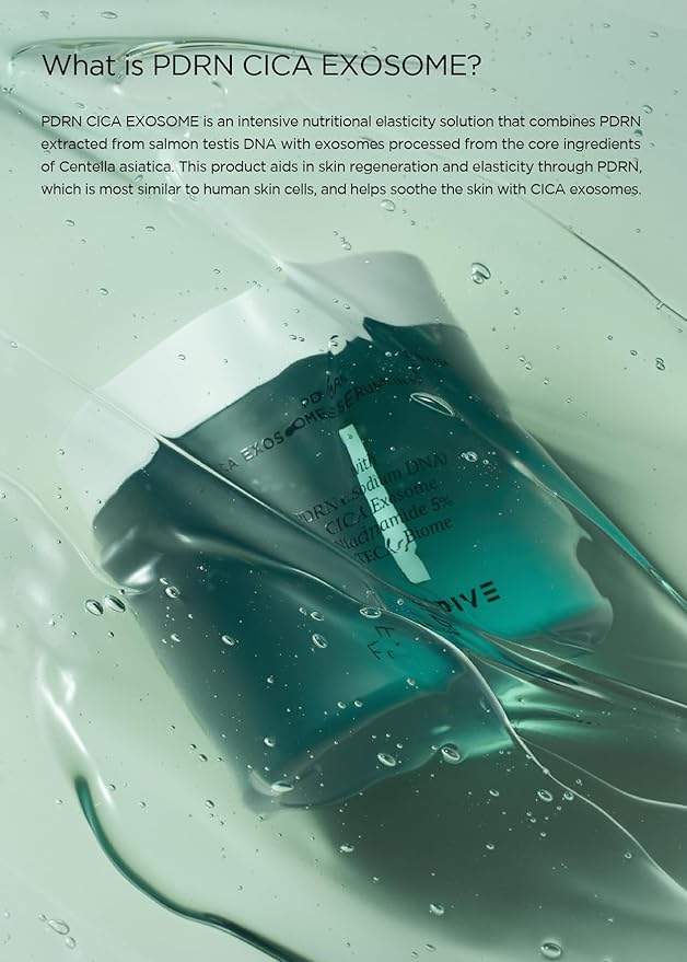 FINDIVE OFFICIAL PDRN CICA Exosome Serum in Mask, PDRN (Sodium DNA) 5,000ppm, Cica Exosome 1,000ppm, Marin Collagen, Soothes, Regenerates Skin, Korean Skincare 6.76fl.oz