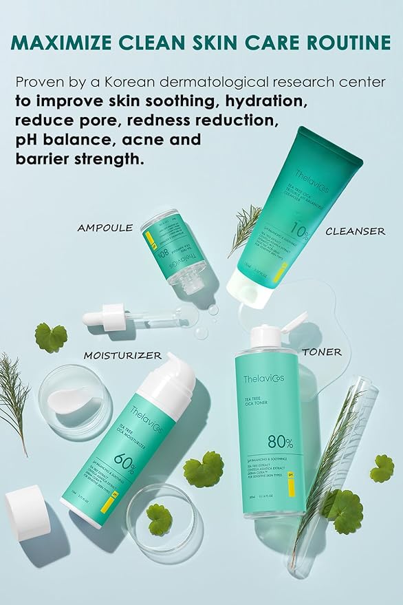 Tea Tree CICA 80 Toner – K-Beauty Calming & Exfoliating Face Toner for Sensitive, Oily Skin | Daily Skin Prep with 80% Tea Tree Water | Pore & Sebum Control