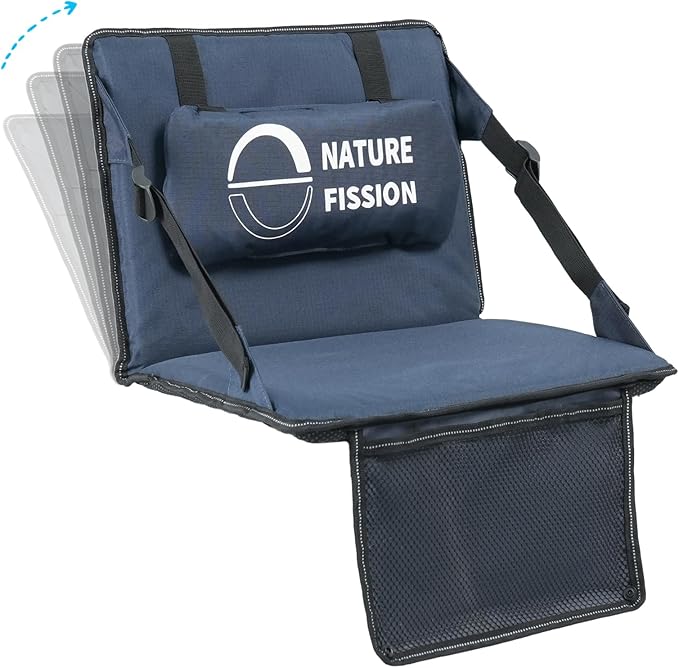 Stadium Seat with Back and Lumbar Support and Padded Cushion Foldable and Portable Perfect for Bleacher Chair in Sports Events and Camping Lawn Use