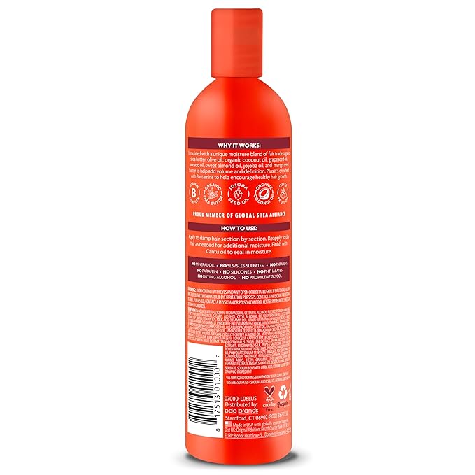 Cantu Shea Butter for Natural Hair Moisturizing Curl Activator Cream, 12 Fl Oz