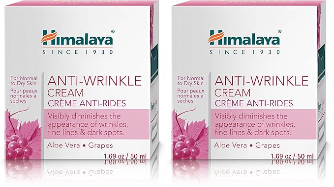 Himalaya Anti-Wrinkle Cream for Reducing Wrinkles, Fine Lines and Dark Spots, Moisturizes & Repairs, 1.69 oz (Pack of 2)