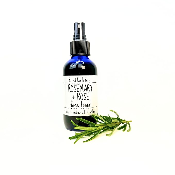 Rosemary and Rose Herbal Face Toner Spray 4 oz for Oily Skin