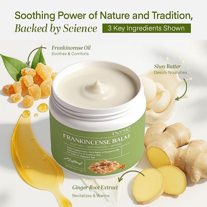 (Pack of 2) Dersie Frankincense Balm, Total 8 oz | Soothes Muscles & Joints, Supports Skin Renewal & Nourishment – All Natural Balm for Muscle, Joint & Foot Discomfort, Infused with Frankincense Oil