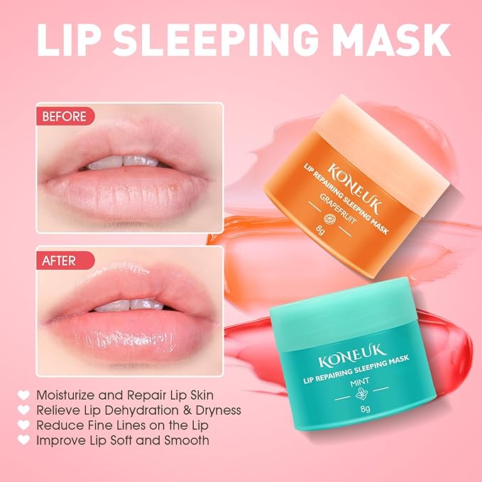 24 Pack Lip Sleeping Mask Gifts Set for Women, Bulk Lip Mask Overnight, Hydrate and Nourish Lip Masks With Vitamin C and Coconut Oil for Dry Lips, Lip Balm for Mothers Day Gifts and Spa Party Gifts