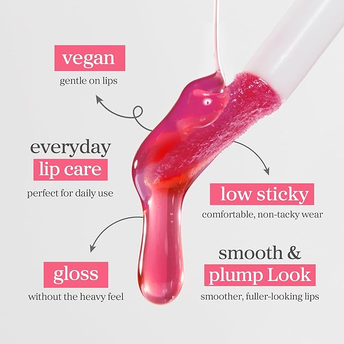 NOONI Korean Lip Oil - Applecherry | Long-Lasting, Moisturizing, Plumping, Revitalizing for Dry Lips, Waterproof, No Peel Off, Hydrating Lip Stain, Stocking Stuffers, Trendy Stuff, 0.12 FL Oz