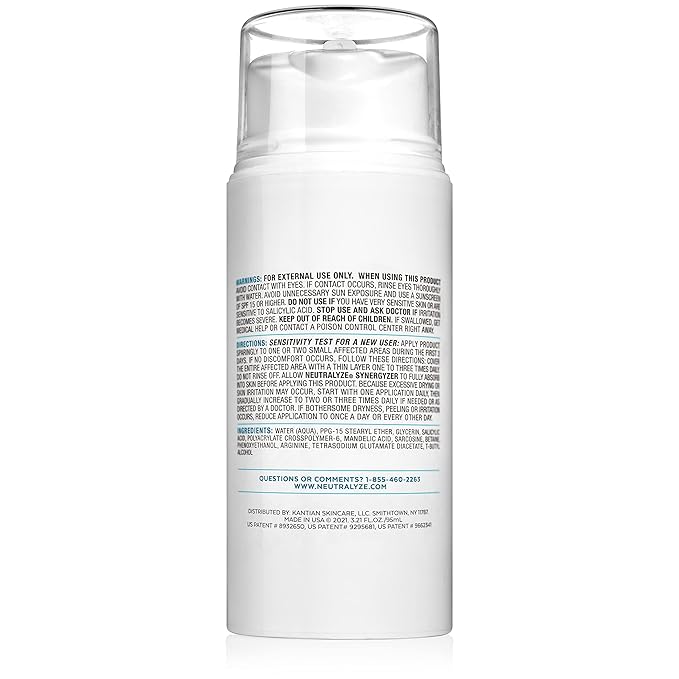 Neutralyze Renewal Complex Acne Moisturizer for Face - Maximum Strength, Time Released 2% Mandelic Acid & 2% Salicylic Acid Acne Treatment Cream - Suitable for All Skin Types, Teens & Adults