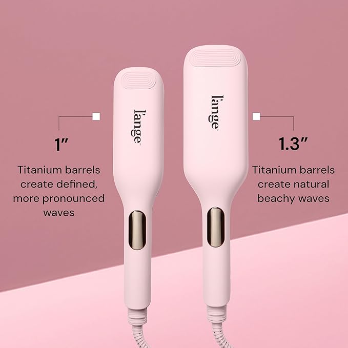 L'ANGE HAIR SculptWaver Titanium Deep Wave | Hair Crimper for Effortless Beach Waves | 3 Barrel Hair Waver with Adjustable Heat | Dual Voltage & Smart Timer | Styling Tools & Appliances, Blush - Large