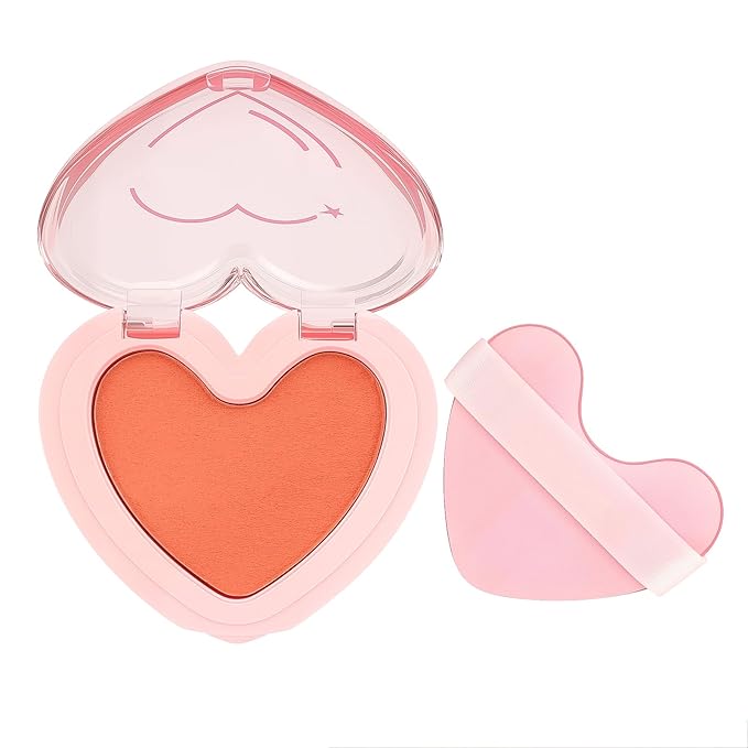 Multi Texture Heart Blush Cream, Liquid, Powder & Jelly Blushes for Cheeks,Beauty-Matte & Natural Finish Cheek Tint & Blush Palette (V1 Cherry Blossom)