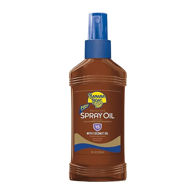 Banana Boat Protective Spray Oil, Sunscreen SPF 15 8 oz (Pack of 6)