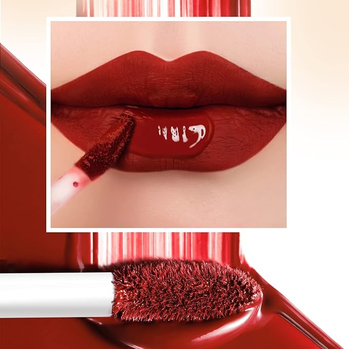 12Pcs Nude Matte Liquid Lipstick Set, Waterproof Long Lasting Non-Stick Cup Nude Brown Dark Red Purple Lipstick 24 Hour Matte Lipstick Professional Lip Makeup Valentine's Day Gift for Women (Set A)