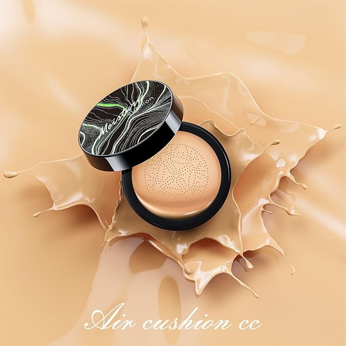 Air Cushion CC & BB Cream - Nourishing Foundation for Mature Skin, Long-Lasting Concealer to Even Skin Tone & Brighten Complexion for All Skin Types (Medium Deep)