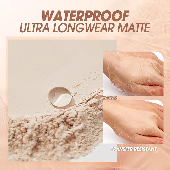 Oil Control Face Pressed Powder,Matte Smooth Flawless Setting Powder Makeup,Waterproof Long Lasting Finishing Powder,Cruelty Free Lightweight Face Cosmetics,0.35Oz(PURE BEIGE)