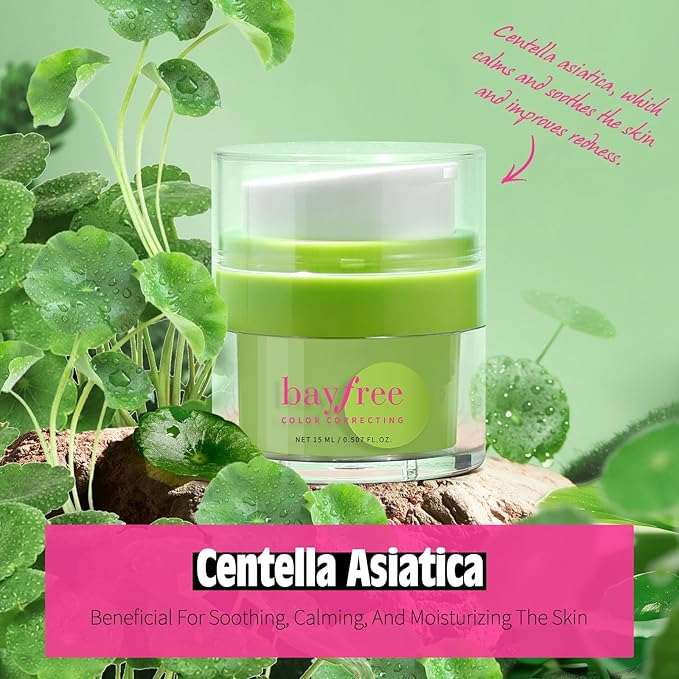 bayfree Cica Tiger Grass Color Correcting Treatment, Tinted Moisturizer for Face, Reduces Redness, Long-Wearing Coverage, With Centella Asiatica, SPF 22, 0.5oz/15ml