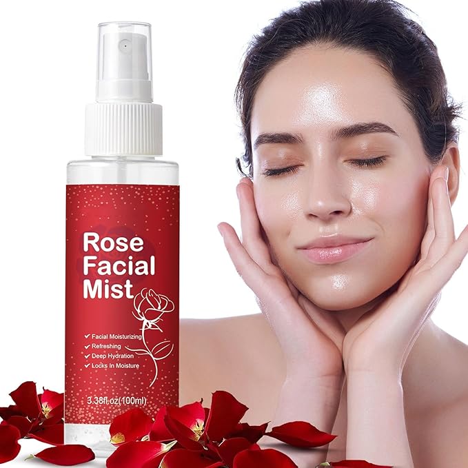 Rose Water Spray, Hydrating Facial Mist for Face - Hydrating, Reduces Fine Lines, Boosts Collagen Production, & Soothes Skin, Facial Toner Mist, Rejuvenates & Clarifies Conditioning