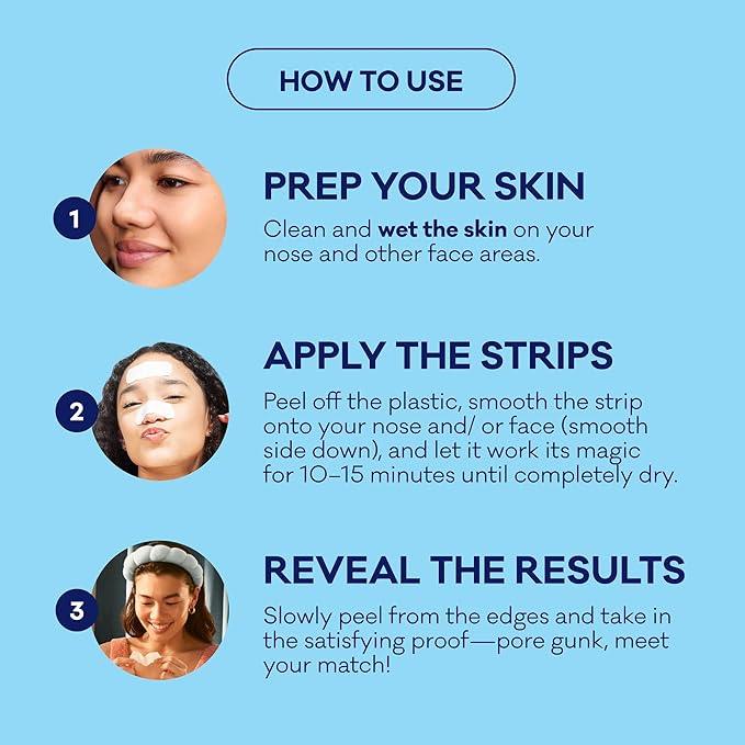 Bioré Nose+Face Blackhead Remover Strips, Deep Cleansing Strips for Nose, Chin, or Forehead, Instant Blackhead Removal and Pore Unclogging, Oil-free, Non-Comedogenic Use, 14 Count