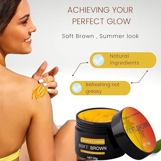 Tanning Gel, Soft Brown Intensive Tanning Gel, Best Self Tanner, Tanning Cream for Outdoor Sun, Achieve Natural Tan Skin, Self Tanning Cream, Tan Bed Cream, (100g)