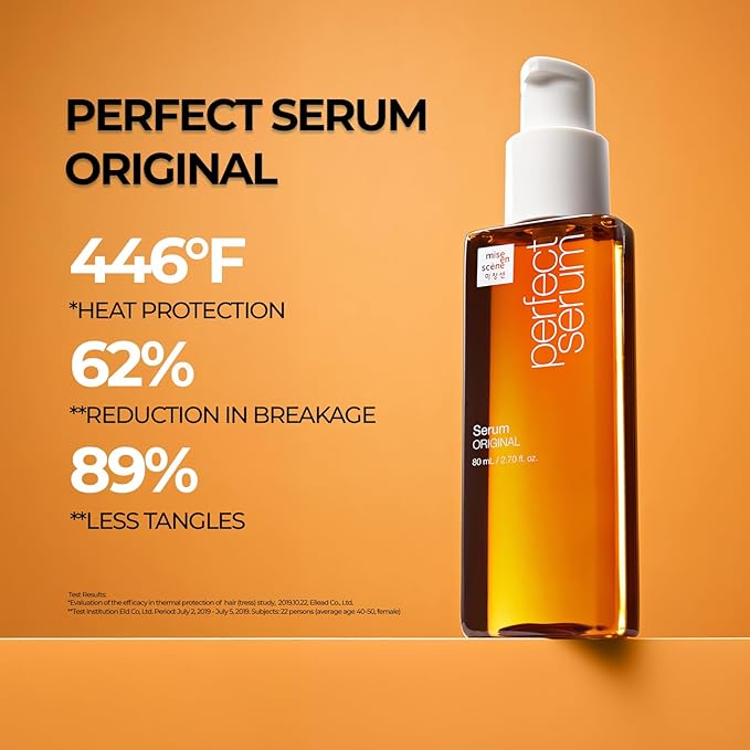 Mise En Scene Perfect Serum Original Trial Size - Mini Hair Oil for Heat Protection | for Frizzy & Dry | Hydration and Nutrition | Hairy Essence for Damage Care | Korean Hair Care (1.01 Fl. Oz.)