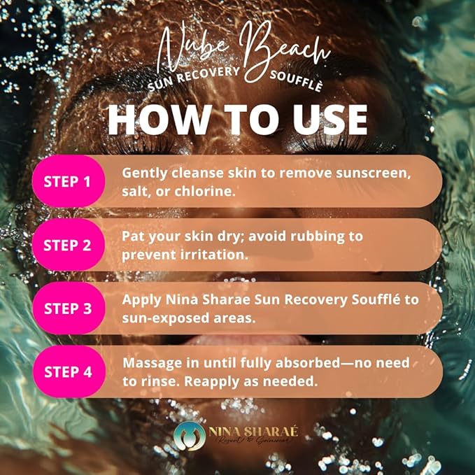 Nube Beach Sun Recovery Soufflé – After Sun Body Moisturizer with Aloe, Vitamin E & Coconut Oil – Soothing Hydration for Sun-Damaged Skin – Lightweight, Non-Greasy, 4 oz