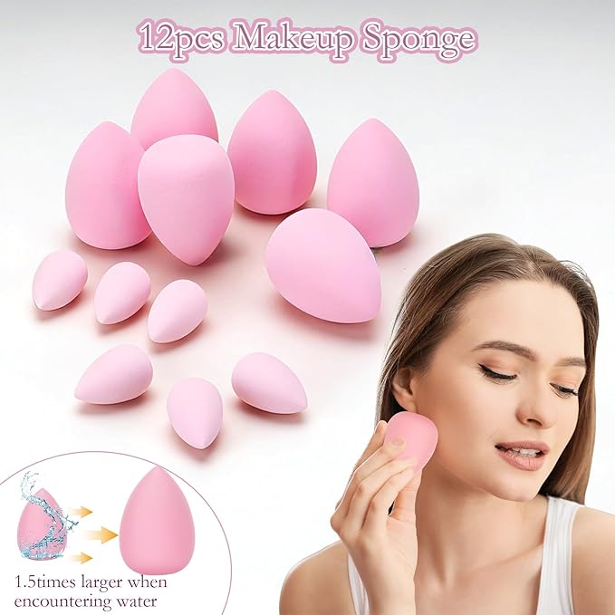 70Pcs Makeup Brushes Set Premium Makeup Kit with Case Premium Synthetic for Foundation Concealer Blush Eyeshadow Powder Contour Makeup Brush Kit Face Eye Make up Brushes & Tools (Pink)