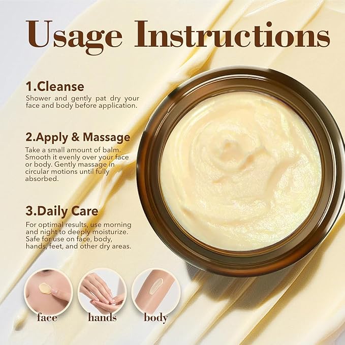 Beef Tallow for Skin (4.2 oz)– Tallow and Honey Balm for Face & Body – Grass-Fed Tallow with Beeswax, Sea Buckthorn Oil, Shea Butter, Vitamin E – Natural Moisturizer