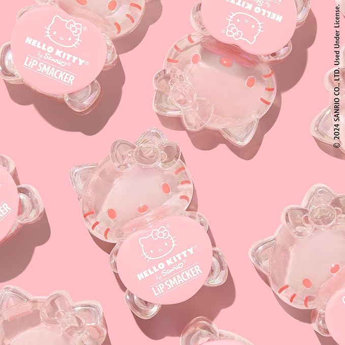 Lip Smacker Hello Kitty Lip Balm,Peach Gummy Flavored Moisturizing,Smoothing Soft Shine,Hydrating & Protecting Fun Tasty Flavors,Cruelty-Free - Positively Peach,(Pack of 2)