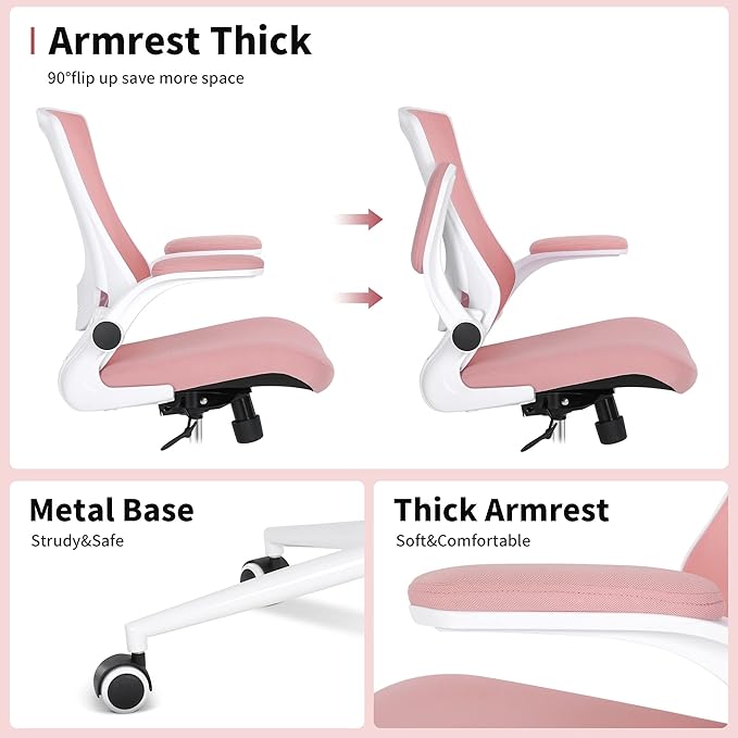 Misolant Tall Office Chair, Drafting Chair for Standing Desk, High Office Chair with Adjustable Lumbar Support, Flip-up Arm and Footrest Ring, Tall Drafting Chair for Bar Height Desk