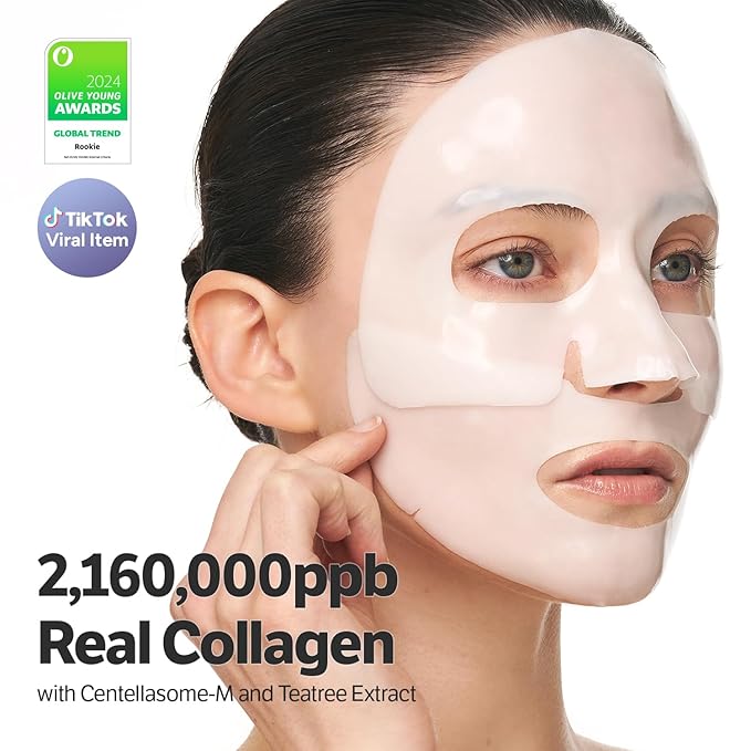 SUNGBOON EDITOR Deep Collagen CICA Tea Tree Overnight Mask | Acne Mask for Redness & Soothing | 2,160,000PPB Collagen + Tea Tree + Centella | Korean Skincare, 4ea | Gifts for Women