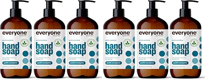 Everyone Liquid Hand Soap,12.75 Ounce,Pacific Eucalyptus,made with Essential Oils for kitchen and bathroom,(Pack of 6)
