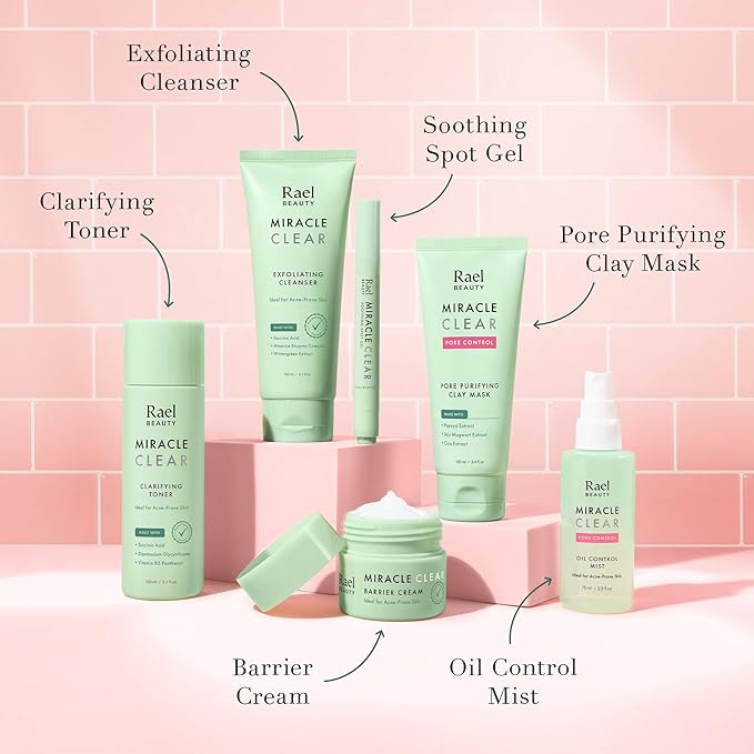 Rael Miracle Bundle - Invisible Spot Cover (96 Count), Miracle Clear Clarifying Toner (5.1 fl. oz)