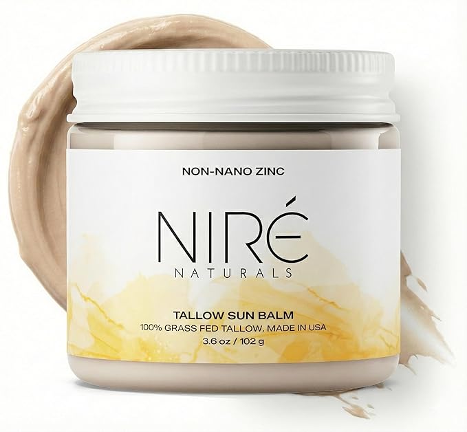 Tinted Mineral Sun Balm for Face. Chemical Filter-Free, Beef Tallow Non-Nano Zinc Formula, Made in USA, Non Toxic Ingredients