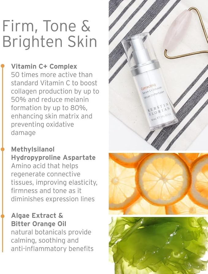 Kerstin Florian Correcting Refining Toner | Correcting Serum C Plus Infusion | Multi Vitamin Day Creme SPF 30 Set | Complete Anti|Aging Trio | Correcting Skincare Trio