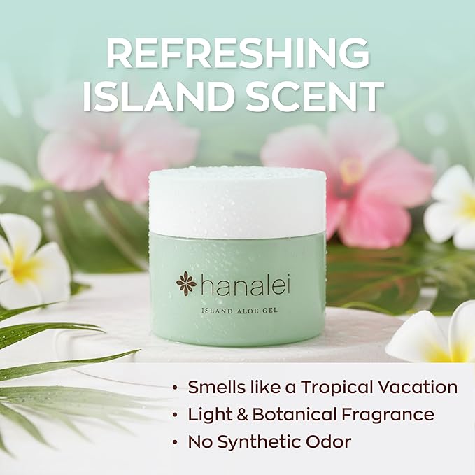 Hanalei Aloe Gel – Soothing After-Sun Care & Daily Moisturizer – Hydrating, Cooling Aloe Vera Gel for Face & Body – Cruelty-Free, Paraben-Free Skincare – Natural Moisturizer – Full Size - 100g