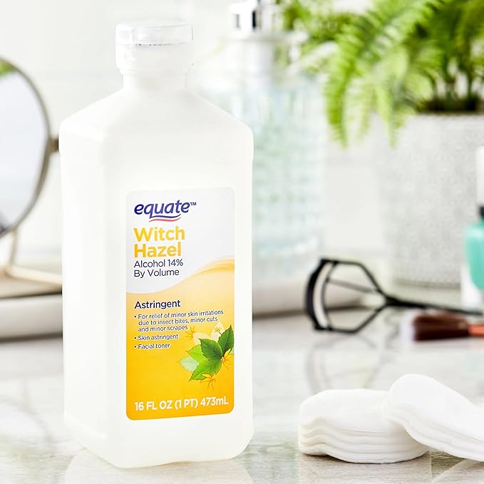 Equate Witch Hazel Astringent, Facial Toner and Skin Astringent, 14% Alcohol, 16 fl oz
