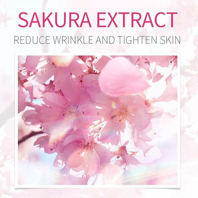 Sakura Face Care Set for Women, 17Pcs Moisturizing Skin Care Set Include Sakura Cream, Cleanser, Serum, Toner, Eye Cream, Lip Mask, Mud Mask, Sleeping Mask, Skin Care Routine for Daily Beauty Care
