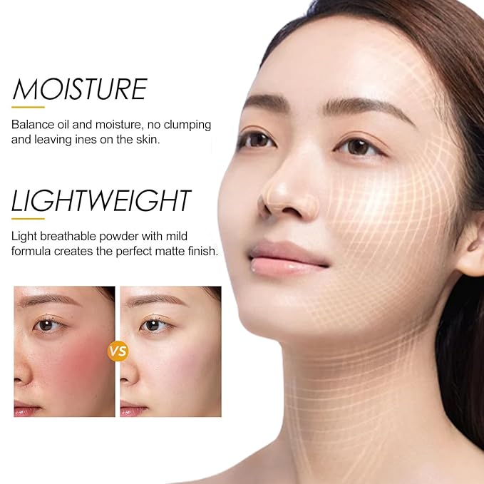 Mineral Sunscreen Setting Powder, Lasting Lightweight Breathable, Suitable for All Skin Types(0.28 Oz）
