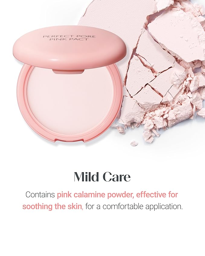 THESAEM Saemmul Perfect Pore Pink Pact - Sebum Control Face Powder with 15% Calamine for Oily Sensitive Skin - Oil Control Moisture System Compact - Korean Makeup Pressed Powder, 0.37 oz. 2 Pack