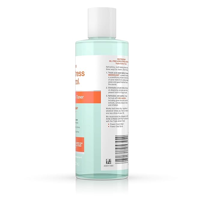 Neutrogena Oil-Free Acne Stress Control Triple-Action Toner, 8 Fluid Ounce (Pack of 2)
