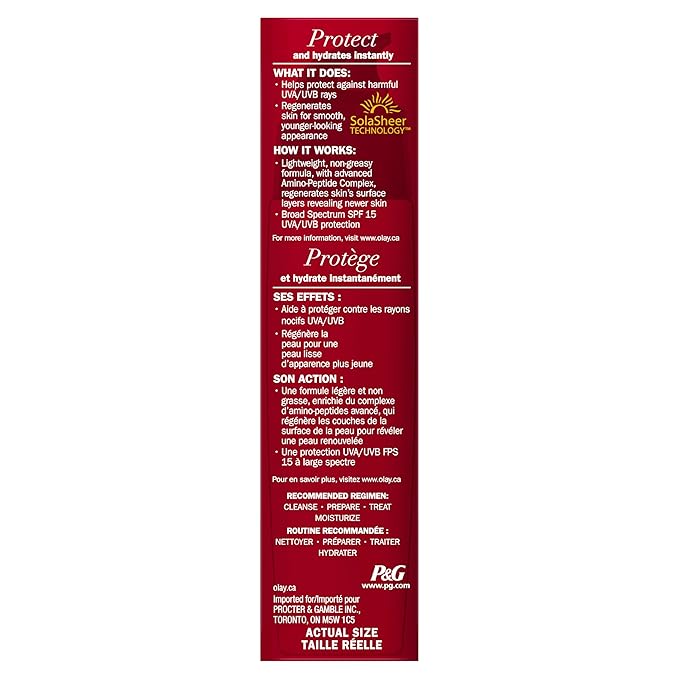 Olay Regenerist Regenerating Face Lotion with Sunscreen SPF 15 Broad Spectrum,No Scent,2.5 fl oz,(Pack of 2)