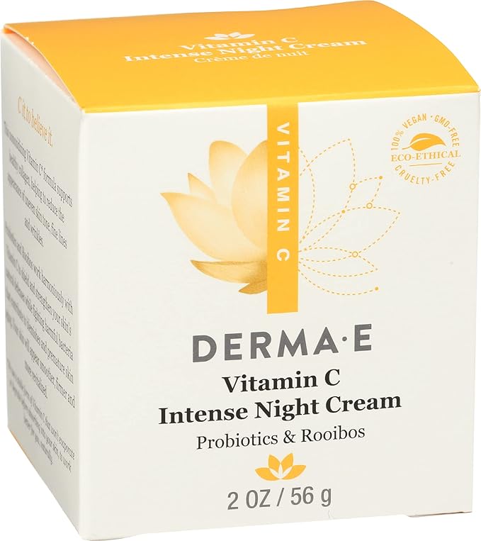 Derma E Vitamin C Intense Night Cream, Parabens Free, Vegan, 2 Ounces (Pack of 1)