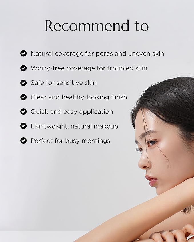 CHICHO Sheer Glow BB Cream 93% Herbal Base Chamomile Flower - Korean Makeup Redness Coverage for Acne Prone Sensitive Skin, Vegan, Non-Comedogenic, Pore Concealer, 1.01 fl.oz.