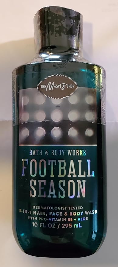 Bath & Body Works Men's Football Season 3-in-1 Hair, Face & Body Wash and Body Cream 2 Piece Set