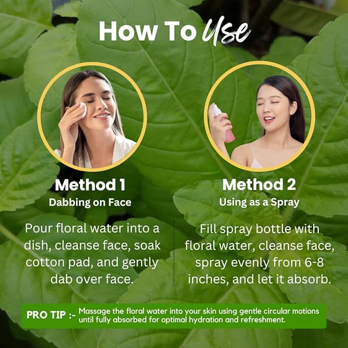 Deve Herbes Pure Holy Basil (Tulsi) Floral Water (Hydrosol) (Ocimum santum) 100% Natural Therapeutic Grade 100ml (3.38 oz)