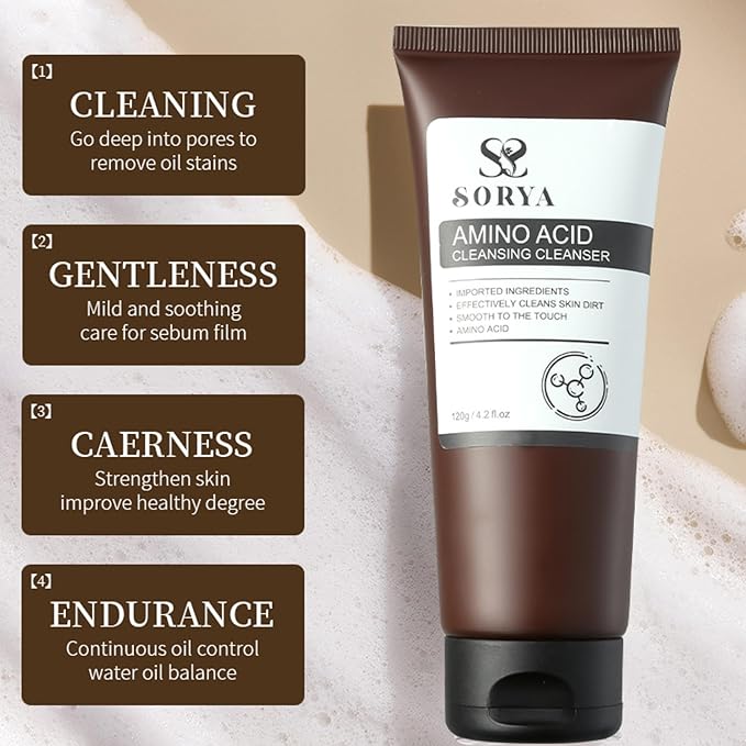 SORYA Korean Red Ginseng Skin Care Set (8-Piece) – Complete Daily Skincare Routine with Cleanser, Toner, Serum, Lotion & Moisturizer