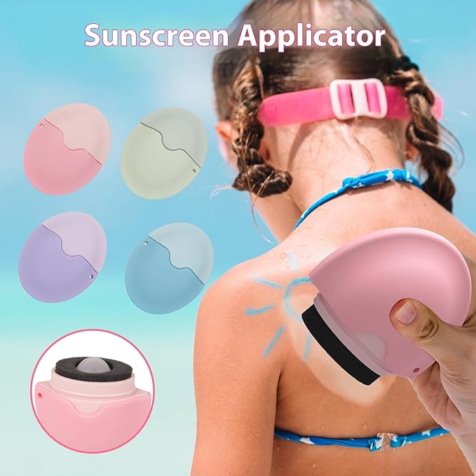 Sunscreen Applicator - Portable - BPA-Free Refillable Roll on Sponge Sunscreen, Suncream & Lotion Applicator For Kids, Adults & Families - Perfect Size for Travel (Pink)