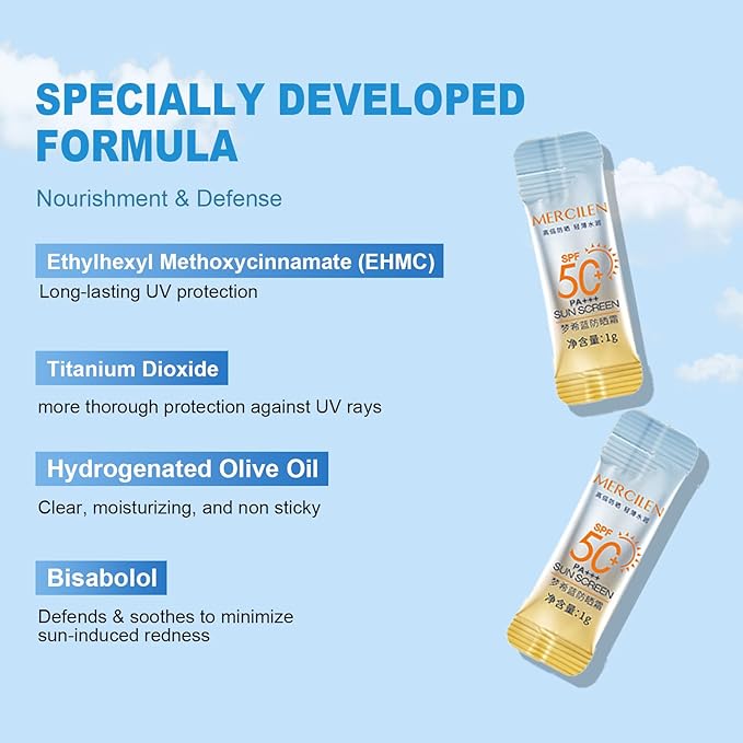30PCS Mini Sunscreen SPF50+ PA+++ - Travel Size Sunscreen Bulk for Face & Body, Lightweight & Non-Greasy, Water-Resistant, Perfect for Summer Party & Thank You Gifts